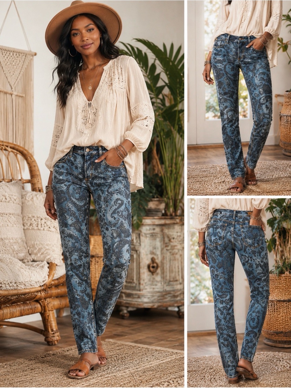 Citizens of Humanity Avedon Morris Paisley Low Rise Skinny Jeans Sz 30